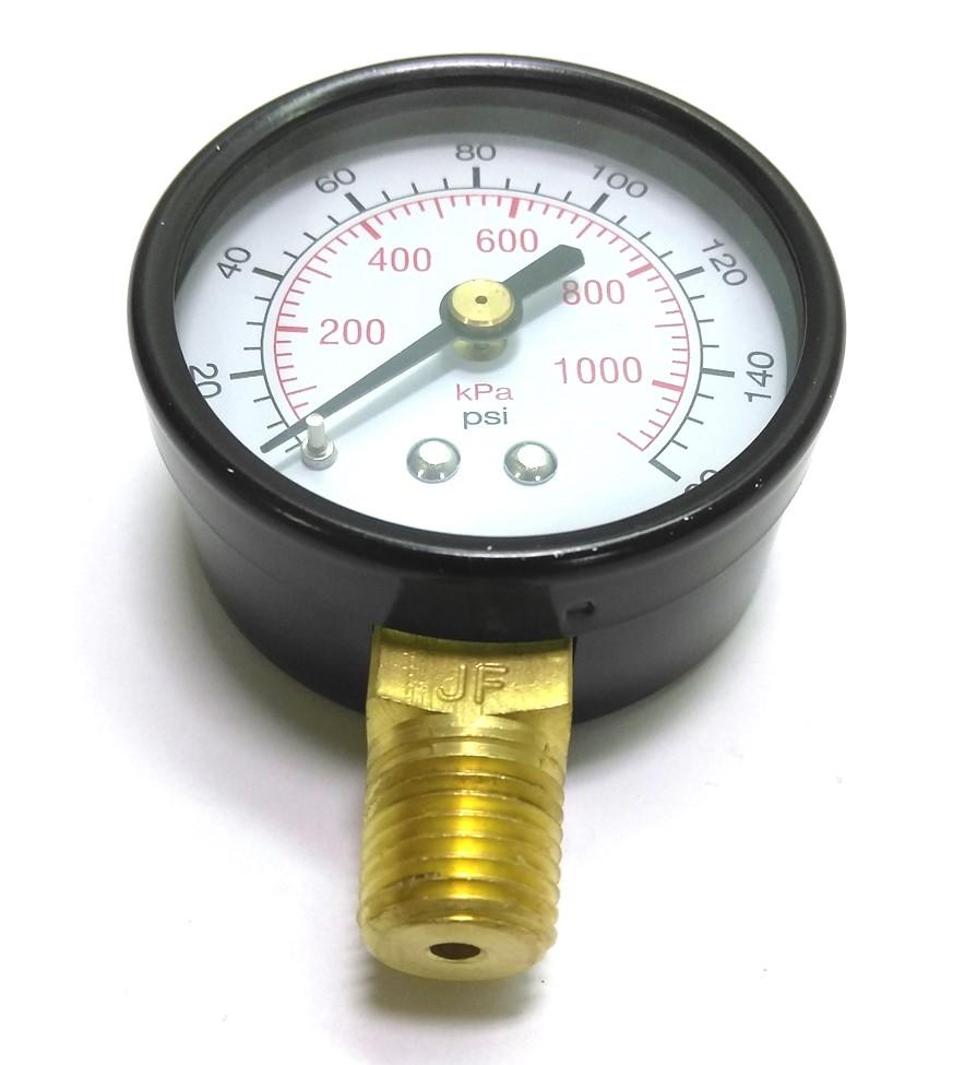 New Lot of 4 5WZ22 New Pneumatic Gauge, 2" Face, 0-160PSI, 1/4" NPT Bottom