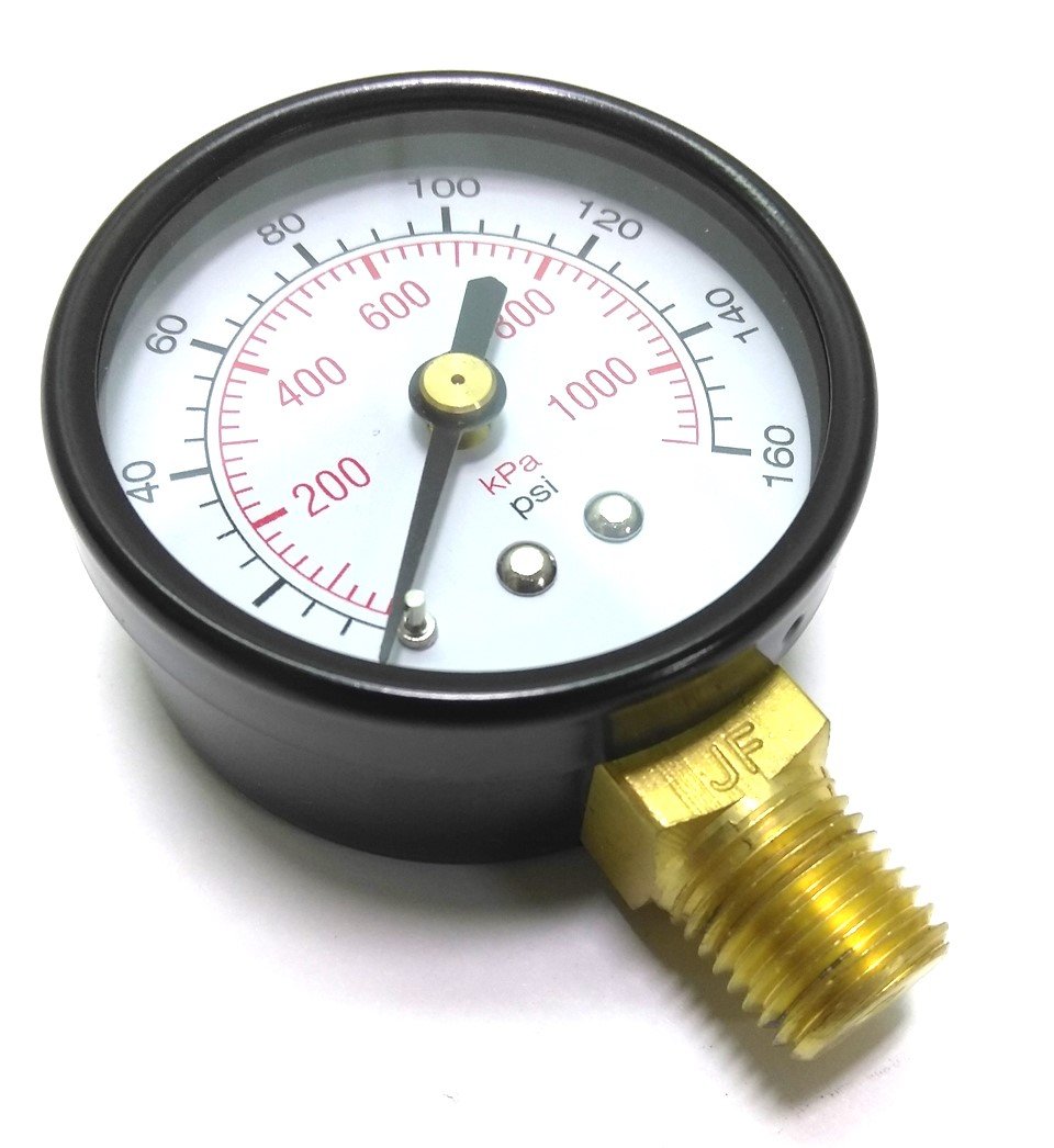 New Lot of 4 5WZ22 New Pneumatic Gauge, 2" Face, 0-160PSI, 1/4" NPT Bottom