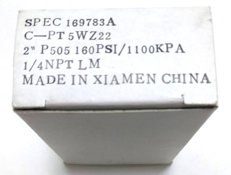 New Lot of 4 5WZ22 New Pneumatic Gauge, 2" Face, 0-160PSI, 1/4" NPT Bottom