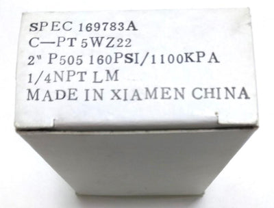 New Lot of 4 5WZ22 New Pneumatic Gauge, 2" Face, 0-160PSI, 1/4" NPT Bottom