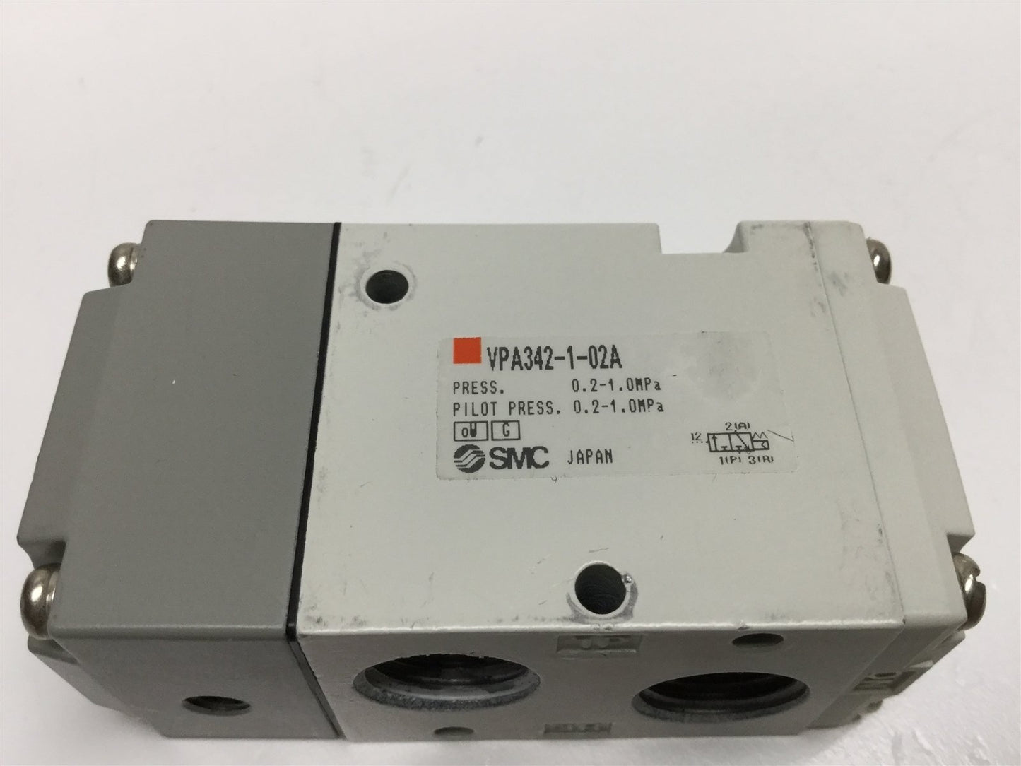 Used SMC VPA342-1-02A Pneumatic Solenoid Air Pilot Operated Valve, 3-Port, 0.2-1 MPa