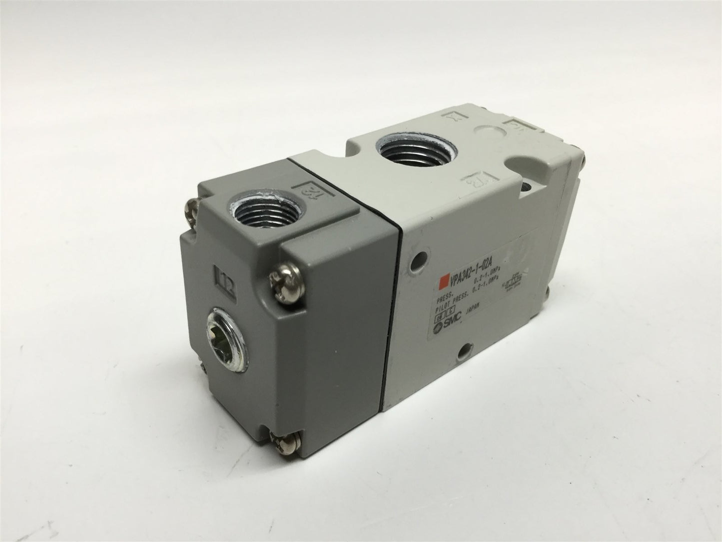 Used SMC VPA342-1-02A Pneumatic Solenoid Air Pilot Operated Valve, 3-Port, 0.2-1 MPa