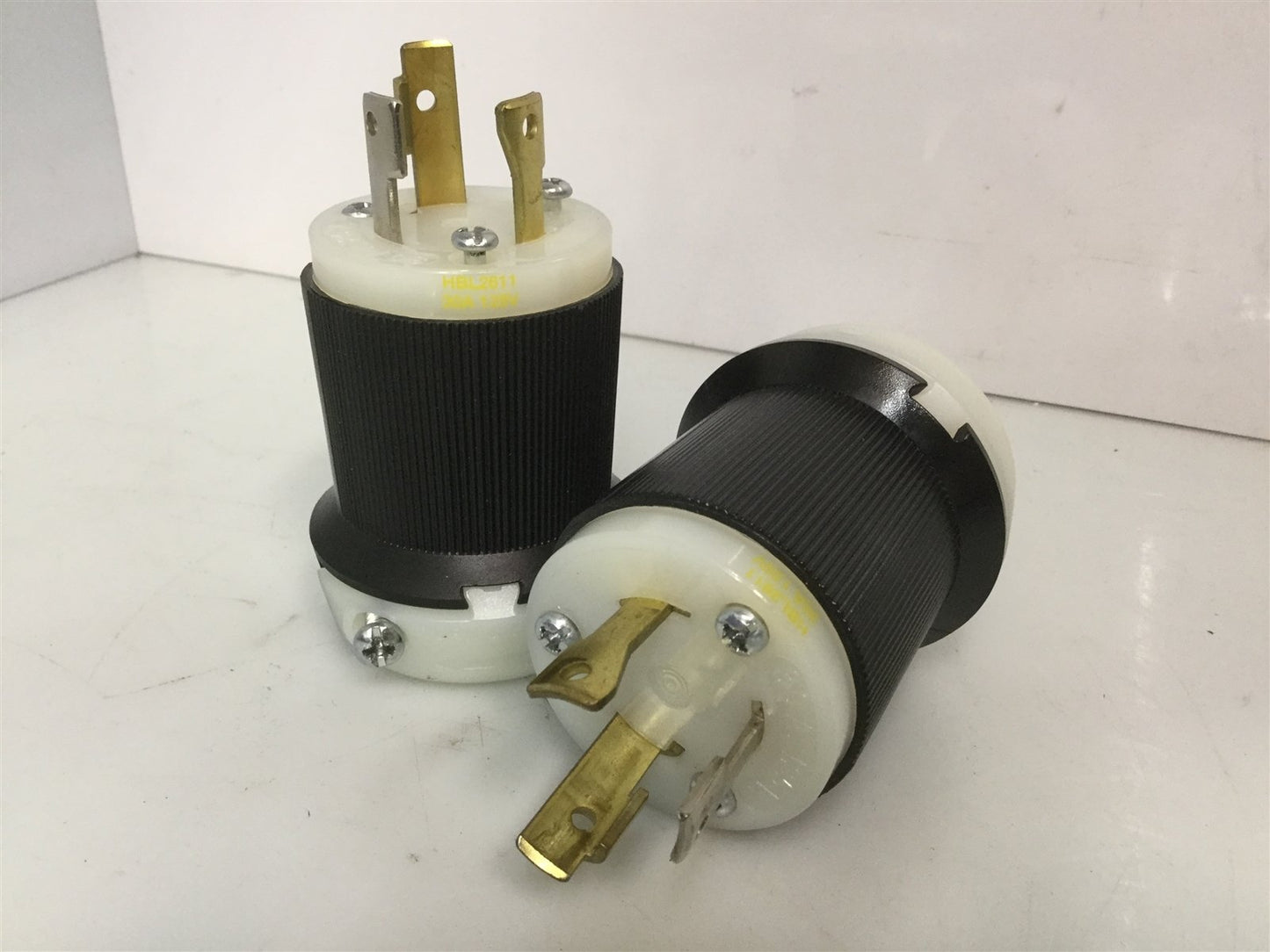 Used Lot of 2 Hubbell HBL2611 Turn Twist-Lock Plugs 2P 3W 30A 125V 1Ø UL NEMA L5-30P
