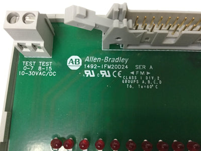 Used Allen Bradley 1492-IFM20D24 Interface Module Board, 20-Point, 10-30VAC/DC