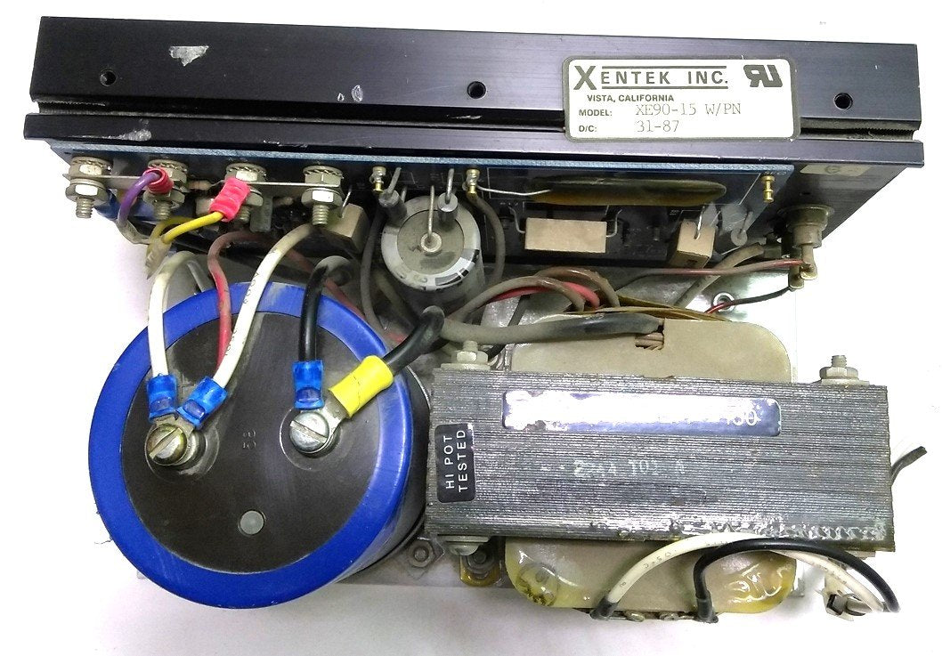 Used Xentek XE90-15 W/PN Power Supply Unit, Ouput: 15VDC , Input: 115/230VAC