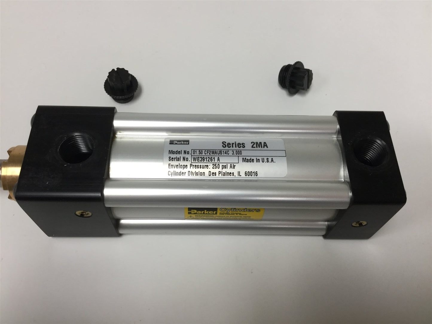 New – Open box Parker 01.50CF2MAU14C3.000 Pneumatic Cylinder, Stroke: 3", Bore: 1.5"