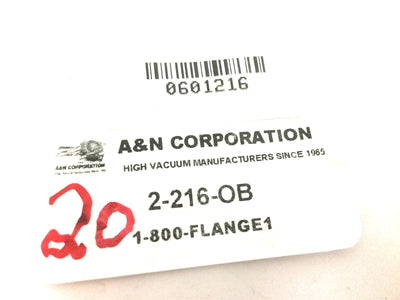 New Lot of 20 New A&N Corporation 2-216-OB Buna-N Quick Disconnect Replacement ORing