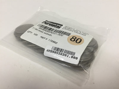 New Lot of 100 New Purolator AM80055RD01.00 Single Screen Wire Cloth Filters OD: 1"
