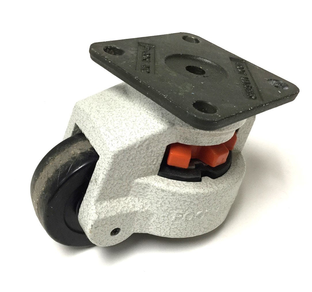 Used Footmaster GD-100 Leveling Caster, 3" Nylon Wheel, 3.75" x 3.75" Top Plate