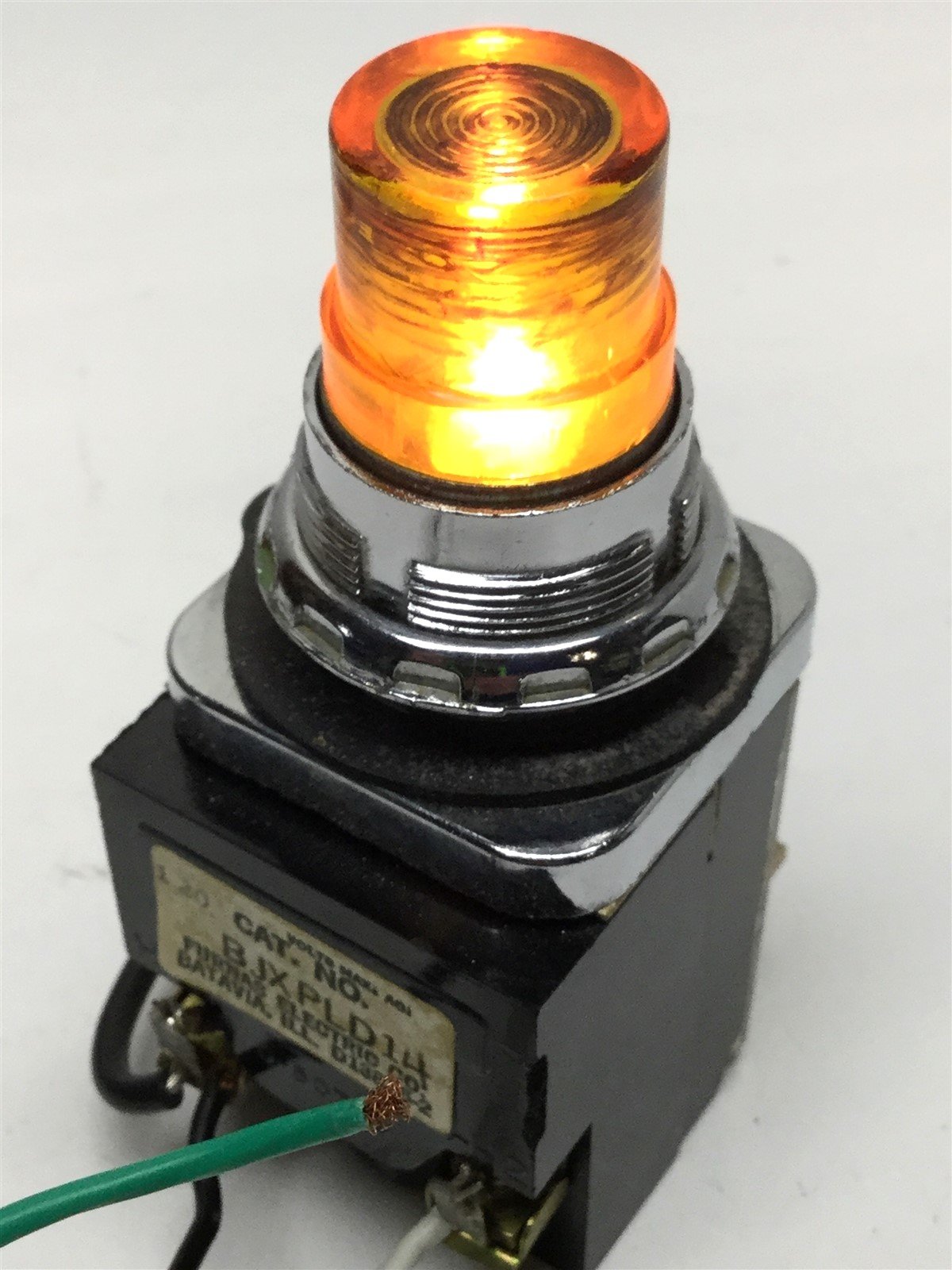 Used Furnas Electric BJXPLD1 Illuminated Pushbutton Switch 1-NO, 1-NC, Amber Lens