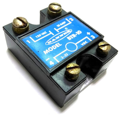 Used Banner BTR-10 Solid State Relay, 4 Screw Terminals, 120VAC 10A, 3-32 VDC