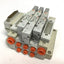 Used Lot of 3 SMC Solenoid Valves, 2x SV2100-5FU 2-Pos 5-Way, SV2300-5FU 3-Pos 5-Way