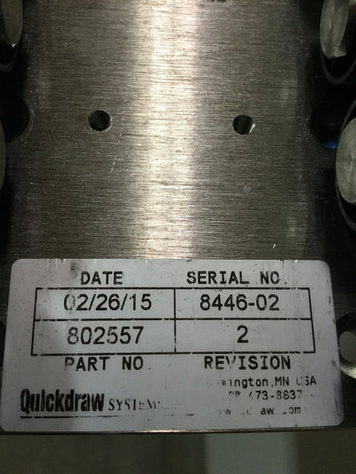 Used Quickdraw 802557 Slip Roller Conveyor 3"x 72"Long w/ Controller & PS 100-240VAC