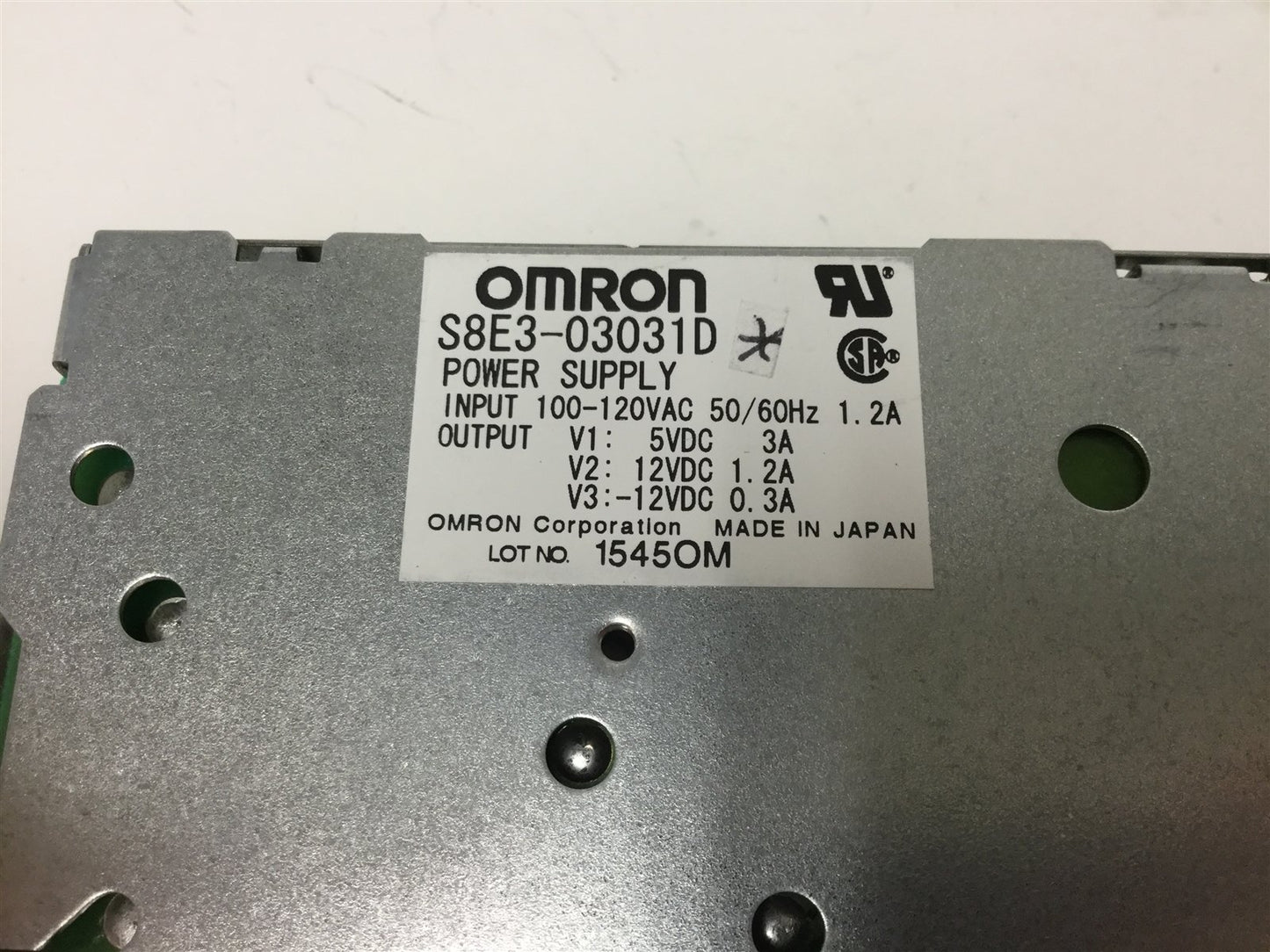 Used Omron S8E3-03031D Power Supply, Input: 100-120VAC, Output: 5VDC/12VDC/-12VDC