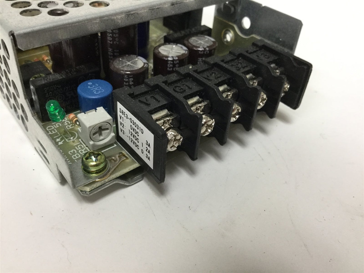 Used Omron S8E3-03031D Power Supply, Input: 100-120VAC, Output: 5VDC/12VDC/-12VDC
