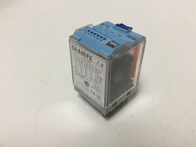 Used Releco C4-A40FX Relay, 4-Pole, Coil Voltage: 24VDC, Contact Rating: 120V 10A