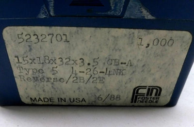 New Foster 5232701 Felting Needles 1000 Count 15x18x32x3.5 CB-A Type 5 4-26-4NK