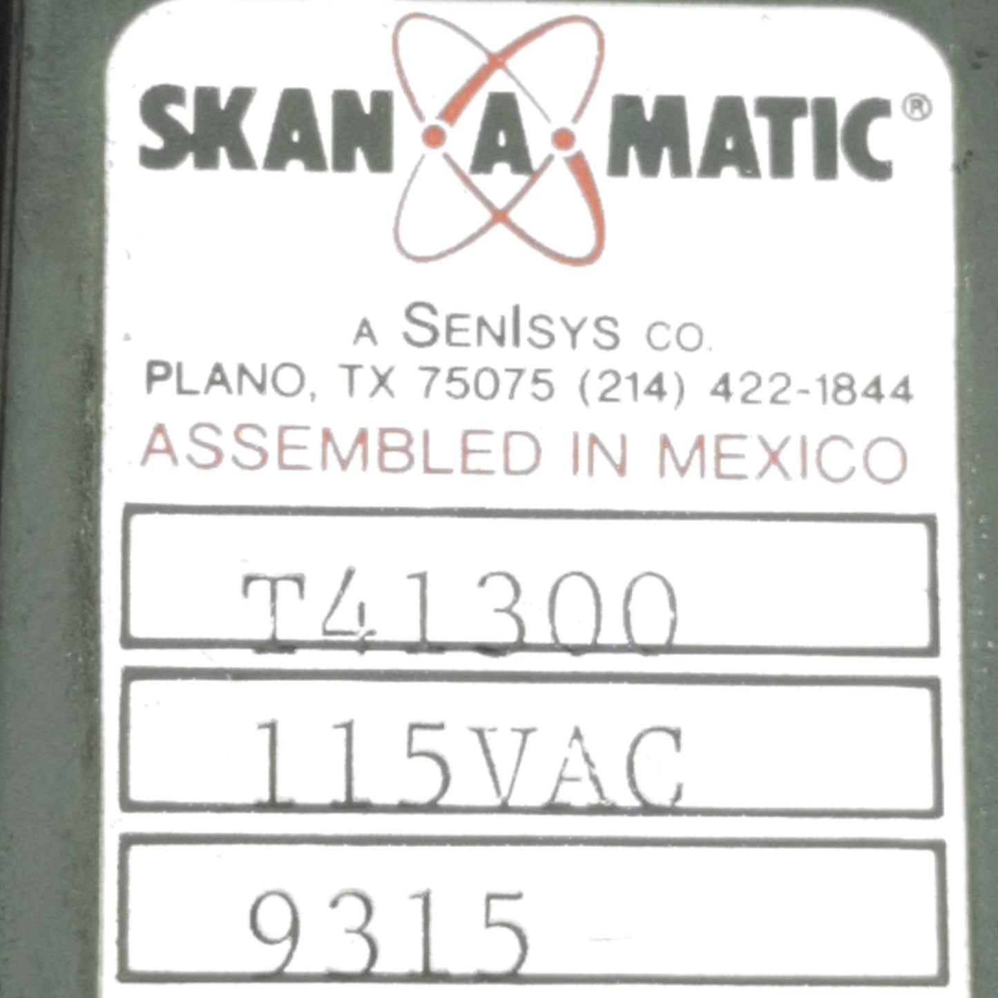 Used Skan-A-Matic T41300 High-Speed Sensor Amplifier Relay Control w/ Power Supply