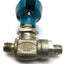 Used Hoke 7122G4Y Flomite Ball Valve 2-Way Panel Mount 7/16"-20 Connectors 1500psi SS