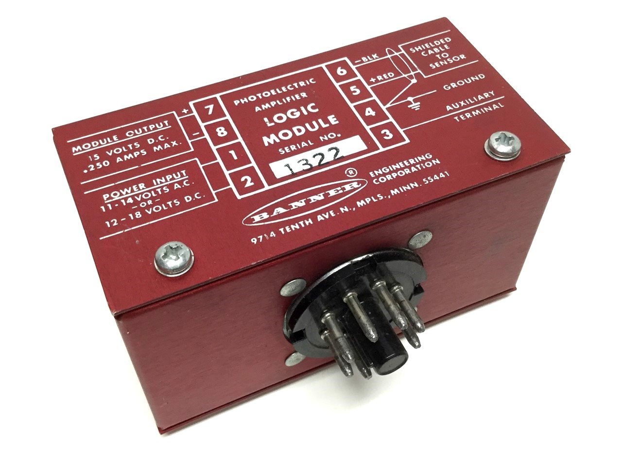 Banner B5 Photoelectric Amplifier Sensor Logic Plug Module 12V IN, 15V ...