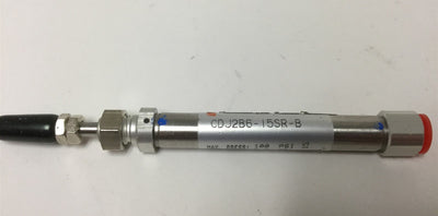 New Lot of 2 New SMC CDJ2B6-15SR-B Pneumatic Cylinders, Stroke: 15mm, Bore: 6mm