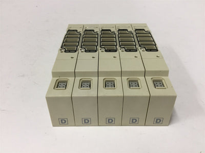 New Lot of 5 New SMC Solenoid Valve Manifold Blocks, For SV2000 Valves, 34-Pin