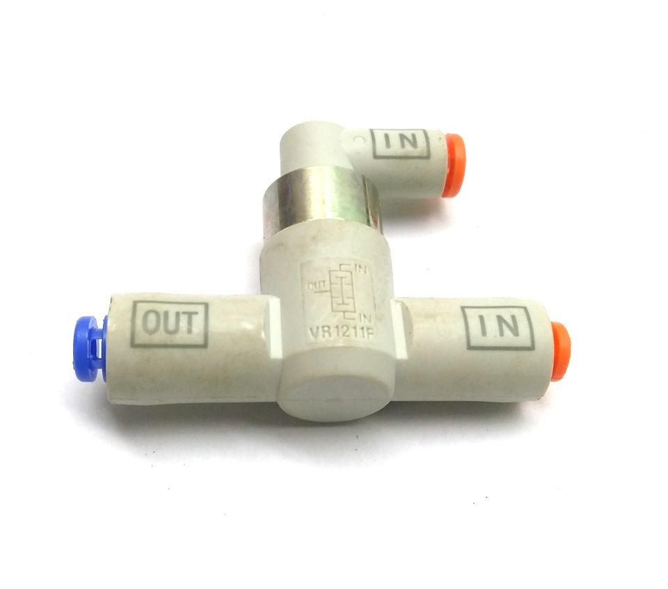 Used Lot of 2 SMC VR1211F-01 Relay Valve, One-Touch Fittings, 1/8" Hose, 145PSI