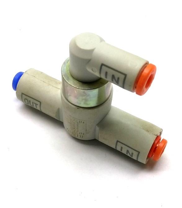 Used Lot of 2 SMC VR1211F-01 Relay Valve, One-Touch Fittings, 1/8" Hose, 145PSI
