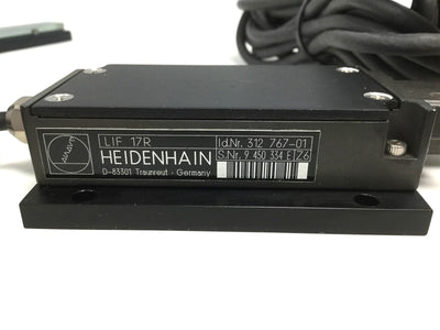 Used Heidenhain LIF 17R, LIF 101R D-83301 Linear Encoder Head And Rail With Cable