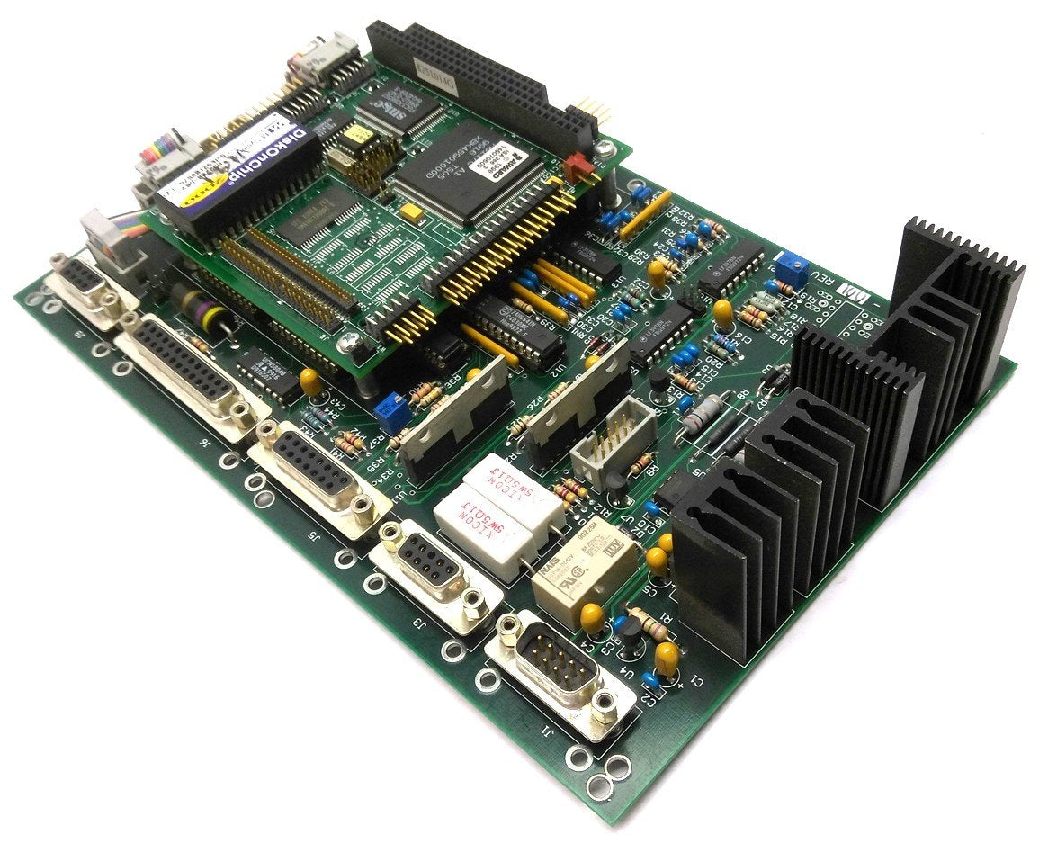 Used JMAR 202-0171-001 REV C Aux Control Board PCBA, 3x DB-9, DB-15, DB-25