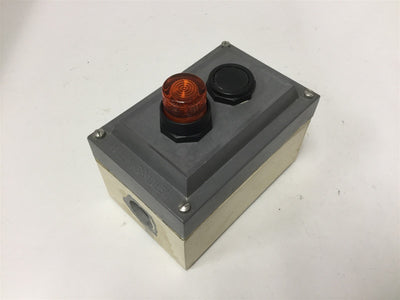 Used Allen Bradley 800H-2HZ4R Push-Button Enclosure with 2x Push-Buttons, 6"x4.75"x4"