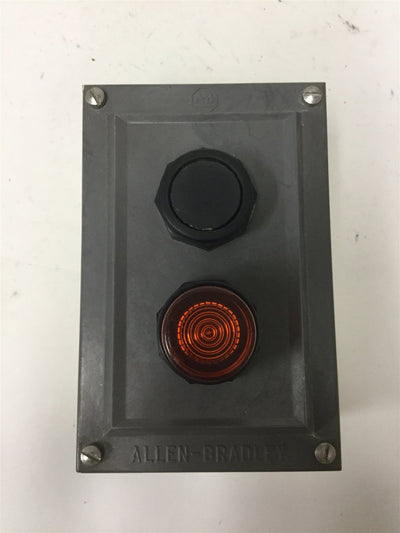 Used Allen Bradley 800H-2HZ4R Push-Button Enclosure with 2x Push-Buttons, 6"x4.75"x4"
