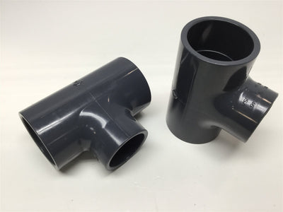 New – Open box Lot of 2 GF 801-251 PVC Reducer Tee Socket Pipe Fitting SCH80, 2" x 2" x 1-1/2"