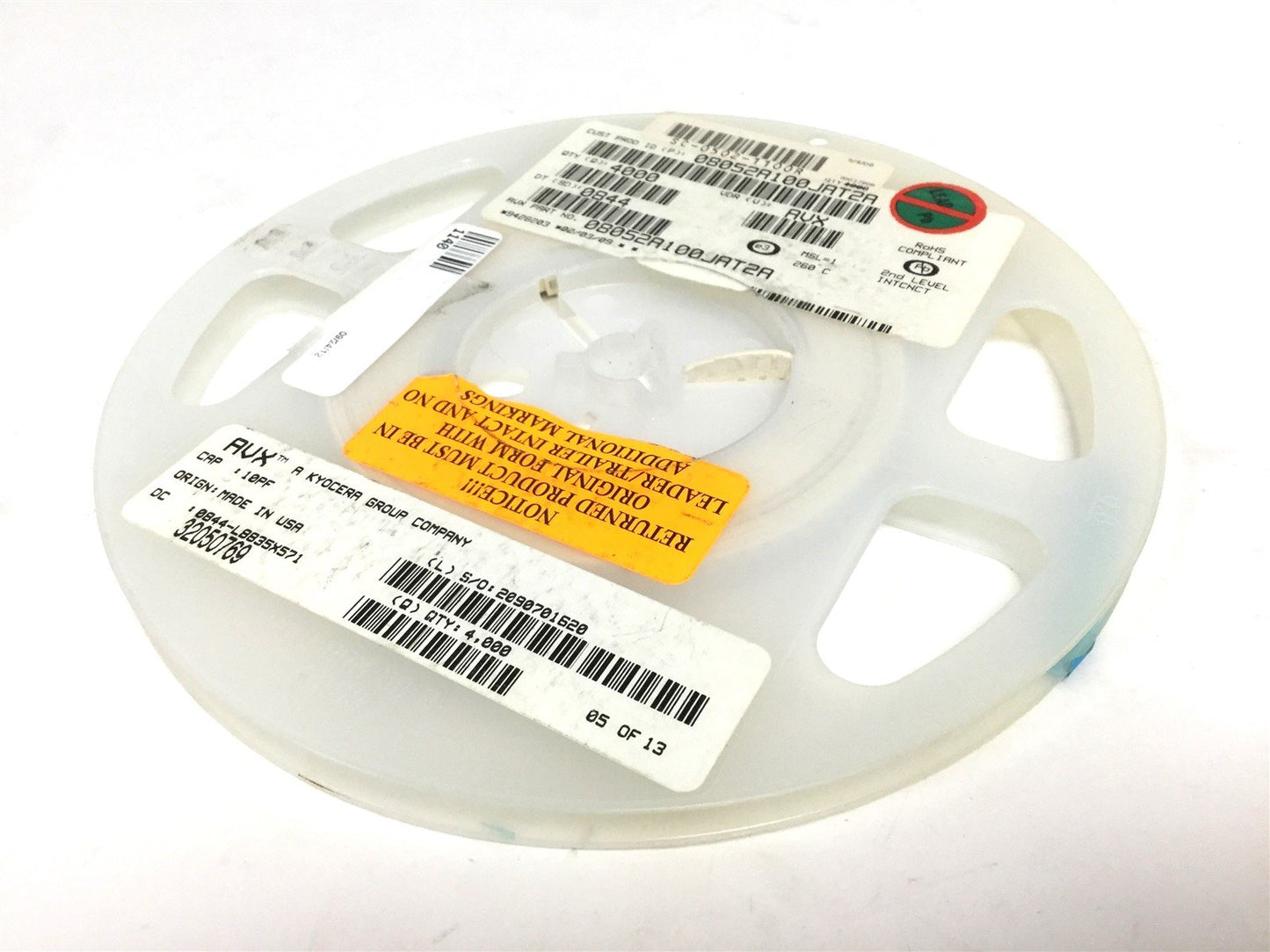 New Lot of 1000 New AVX Corporation 08052A100JAT2A Ceramic Capacitors, 10pF 200V