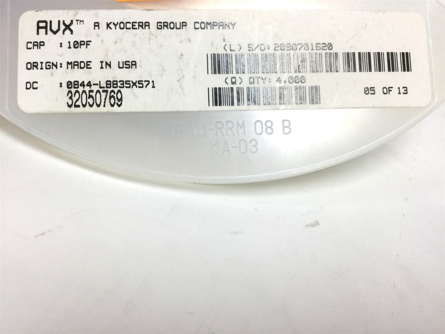 New Lot of 1000 New AVX Corporation 08052A100JAT2A Ceramic Capacitors, 10pF 200V