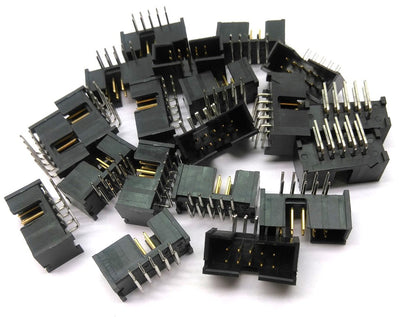 New Lot of 20 New AMP 103311-1 Right Angle 2 Row 10 Pin Header, .1" Gold Plated Pins