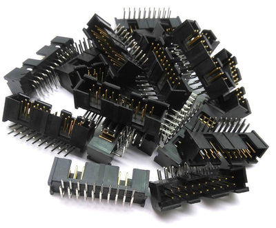 New Lot of 19 New AMP 103311-5 Right Angle 2 Row 20 Pin Header, .1" Gold Plated Pins