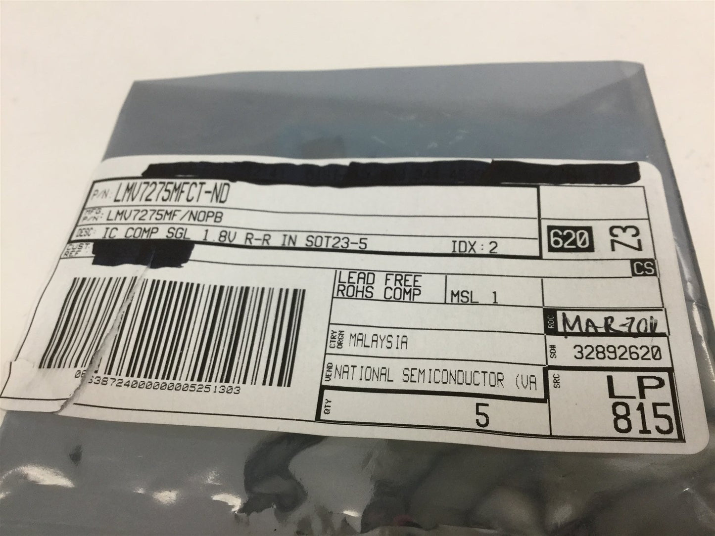 New Lot of 4 Texas Instruments LMV7275MF Comparators, CMOS, Open-Drain, Rail-to-Rail