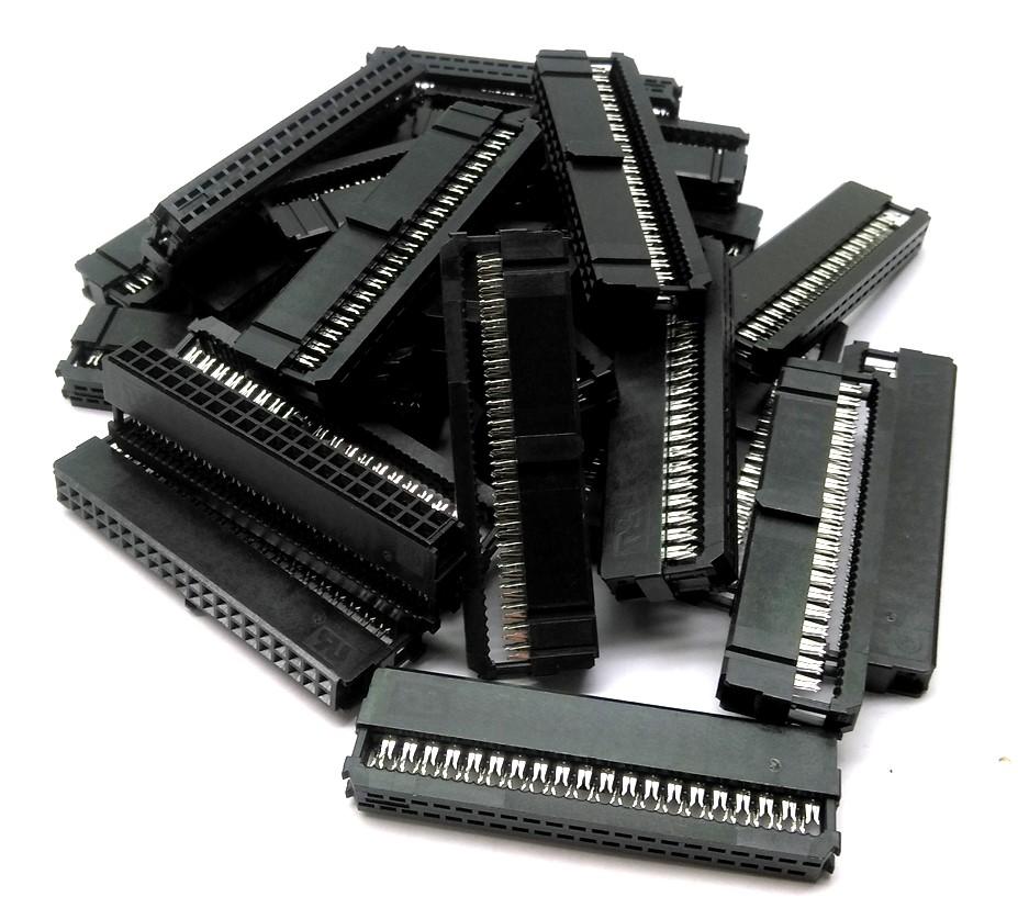 New Lot of 25 New AMP 746285-9 2 Row 40 Pin Receptacle /w Cover .1" Gold Plated Pins