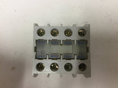Used Cutler Hammer C320KGT13 Auxiliary Contact Block, 4-Pole, N/O Contacts, 6A 600V