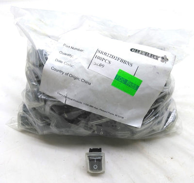 New Lot of 100 New Cherry SRB22D2FBBNS Membrane Rocker Switchs, On/Off, 125V 20A