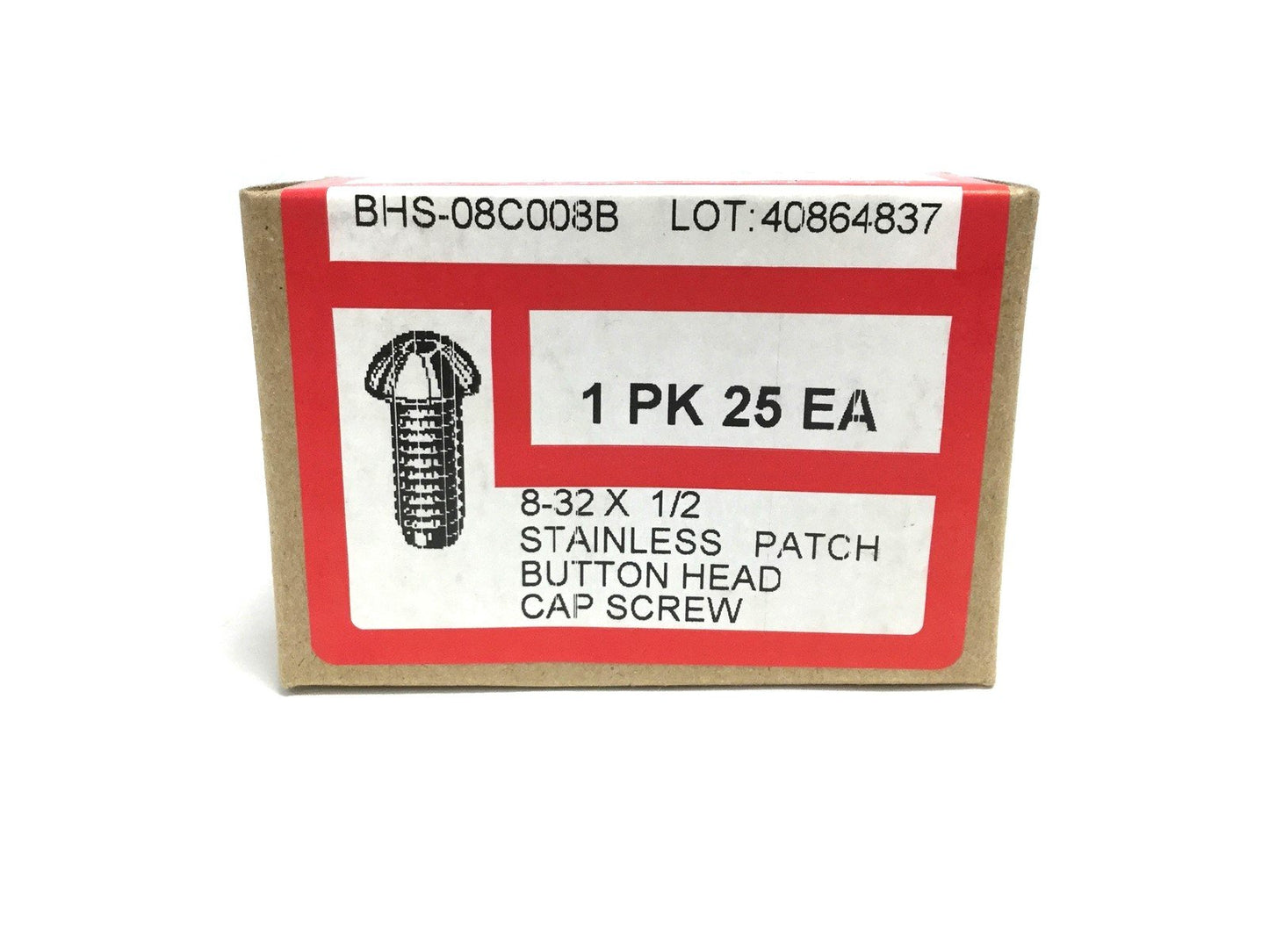 New Lot of 6 New BHS-08C008B 25 Pack Stainless Patch Button Head Cap Screw 8-32x1/2