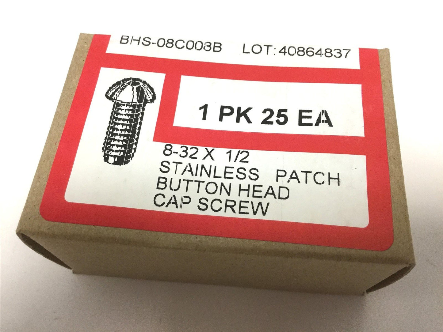 New Lot of 6 New BHS-08C008B 25 Pack Stainless Patch Button Head Cap Screw 8-32x1/2