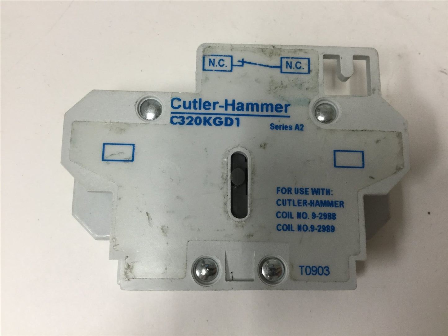 Used Lot of 2 Cutler Hammer C320KGD1 Auxiliary Contact Blocks, Normally Closed