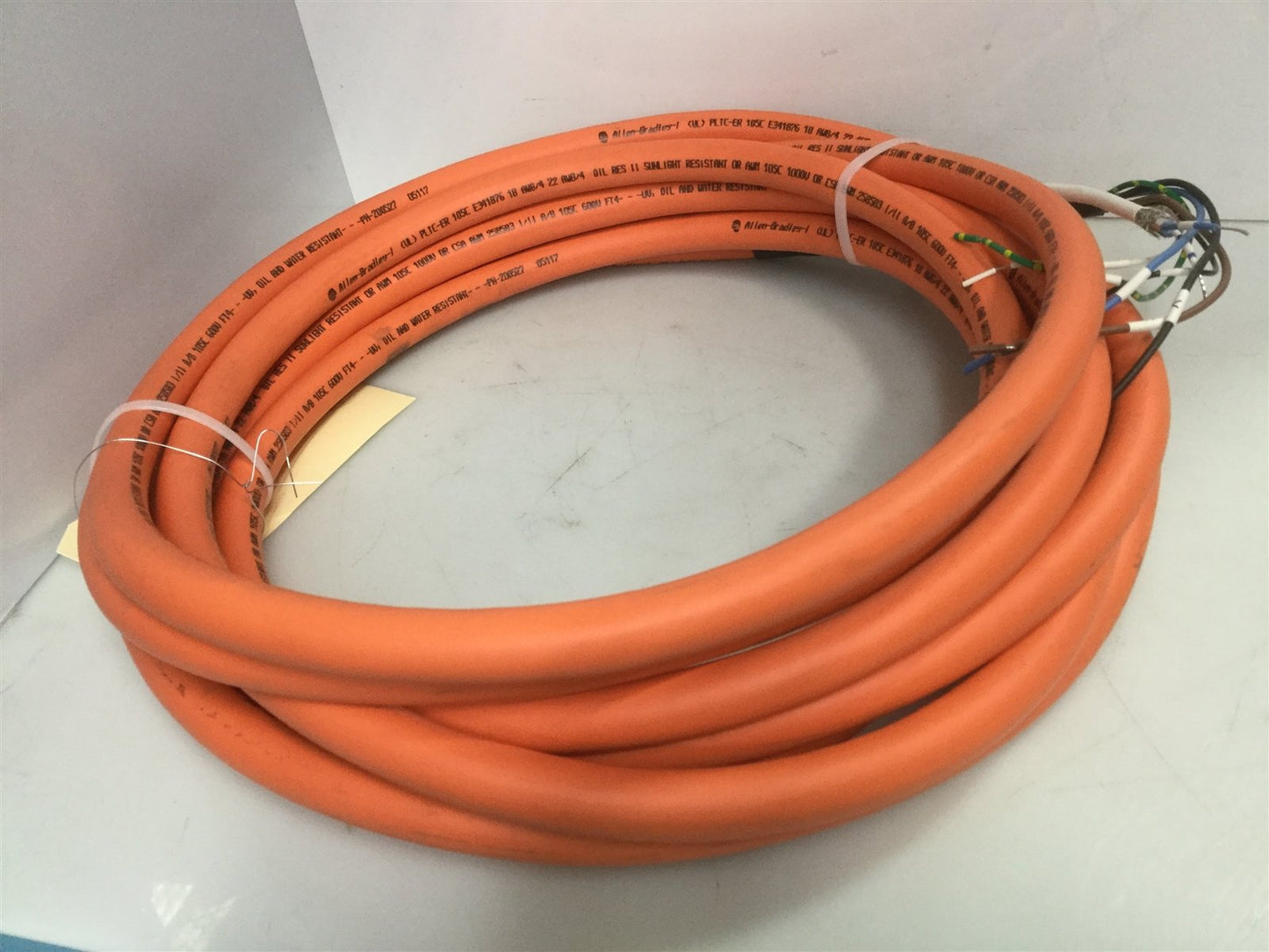 Used AB 2090 PLTC-ER Multi-Conductor Shielded Core Cable 18/4+22/4 600V UV Oil 20ft