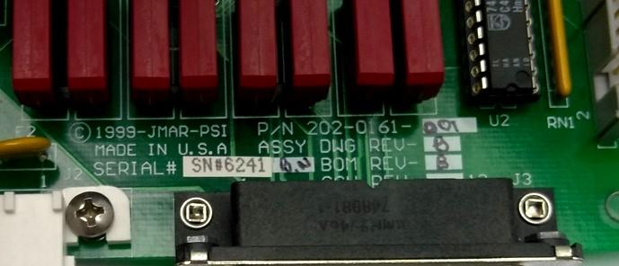 Used JMAR PSI 202-0161-001 Power Control Board, 4-Pin & 25-Pin D-Sub Connectors