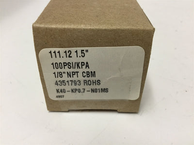 New Lot of 3 New SMC K40-KP0.7-N01MS Pressure Gauges, Range: 0-100psi (0-680kPa)