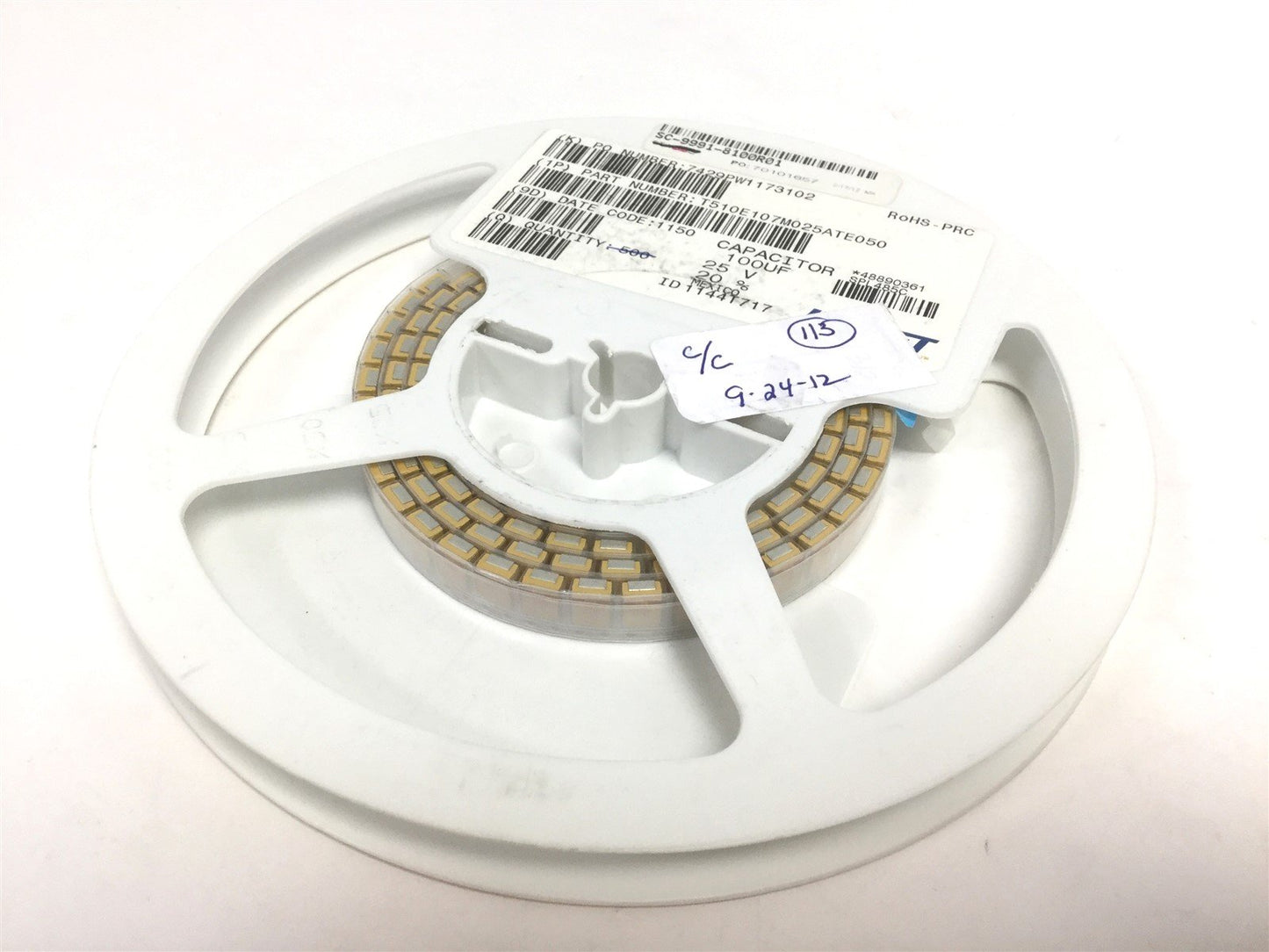 New Lot of 113 New Kemet T510E107M025ATE050 11uF Molded Tantalum Capacitors 25V