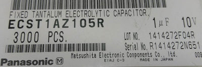 New Lot of 700 New Panasonic ECS-T1AZ105R Tantalum Capacitors, 1UF 10V ±20%