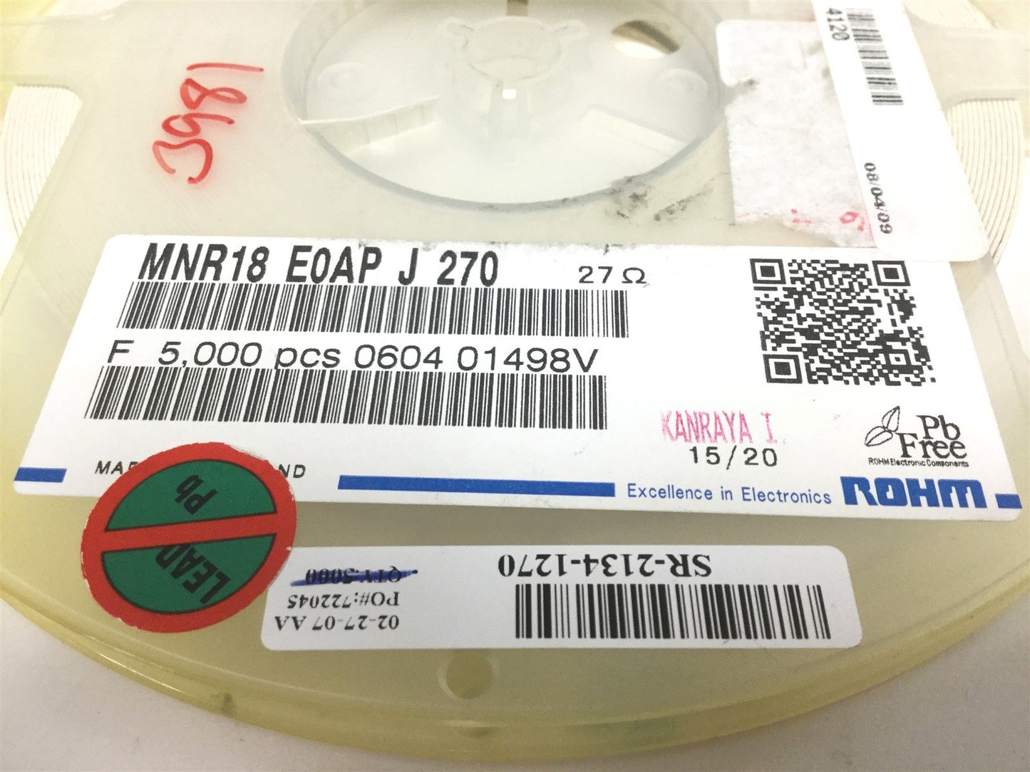 New Lot of 3500 New Rohm MNR18E0APJ270 Isolated 8 Resistor Network/Array, 16-Pins